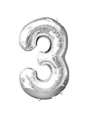 BALÃO PRATEADO NUMERO 3